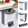 MJ Kitchen Hanging Trash Bin Small Compact Foldable Garbage Can Attached To Cabinet Door Drawer Bedroom Dorm Room Car Office