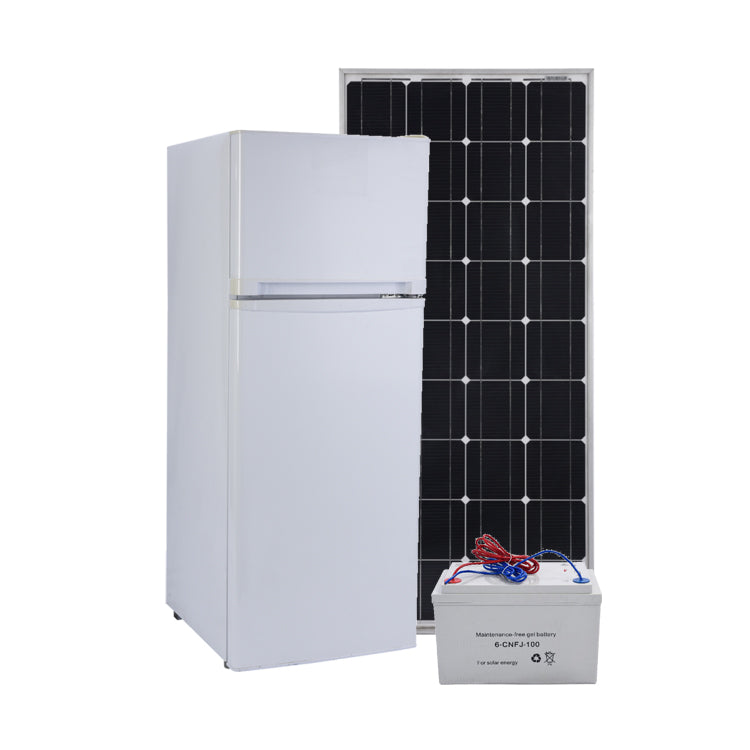 Solar panel battery power DC 12V top freezer 178 liter solar fridge household off grid refrigerator