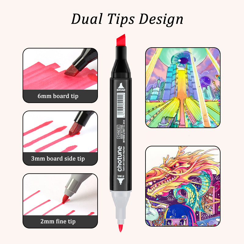 Art Suppliers Non Toxic Permanent Alcohol Marker Pen Set With Bag For Drawing