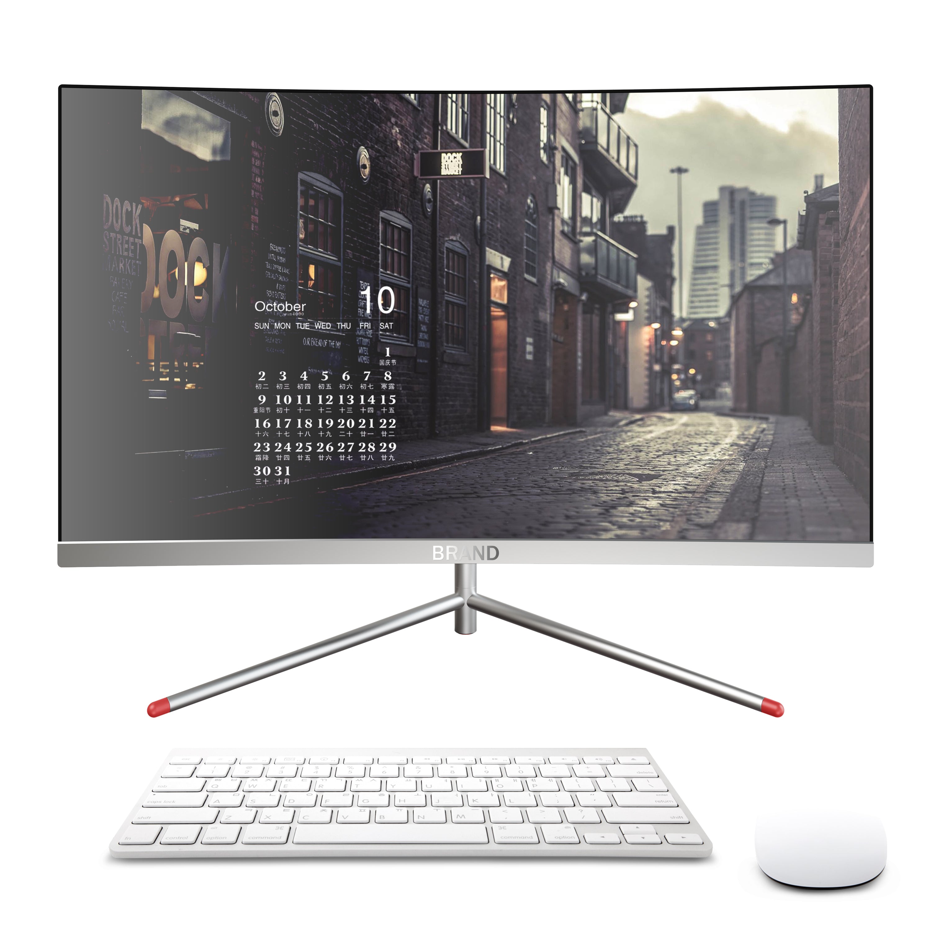 aio pc computer curved screen all in one desktop brother pc integrated UHD graphic wireless keyboard computer Core i5 i7