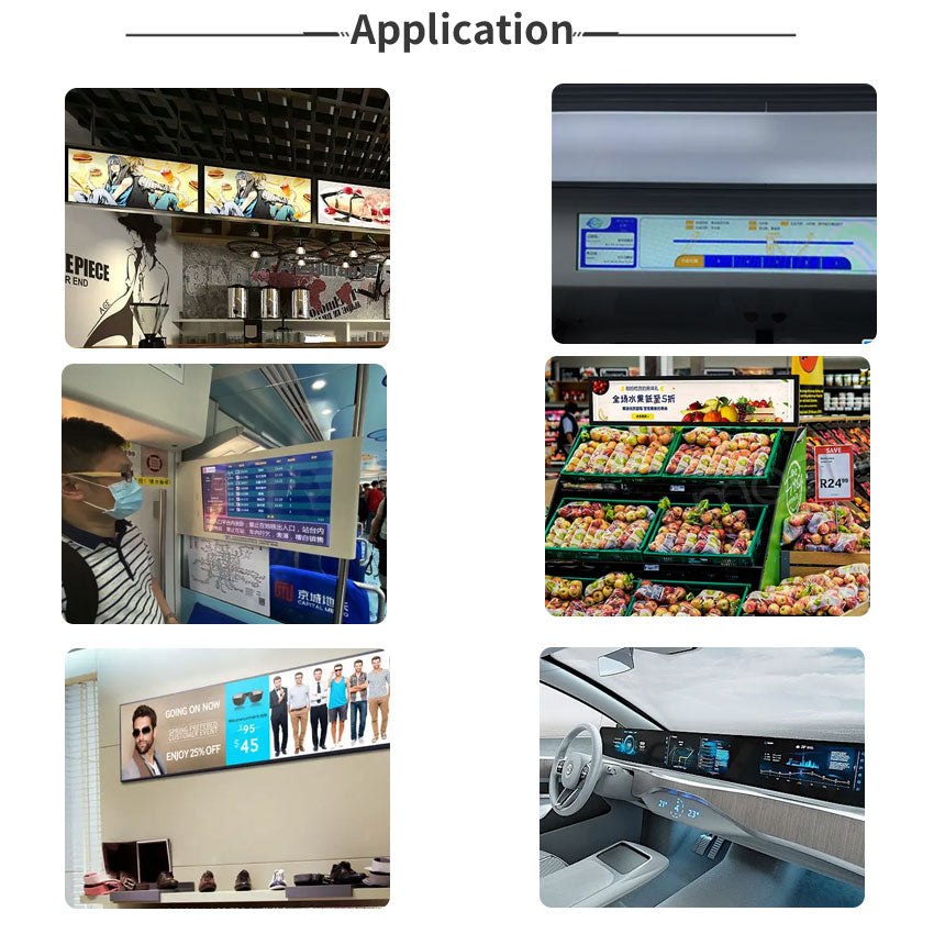 Custom Publicidad Pantallas Supermarket Shelf Digital Indoor Advertising Player Signage Stretched Bar Lcd Monitor Screen Display