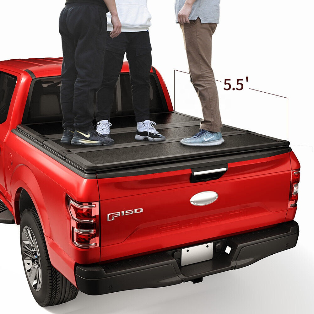 Easy Install Aluminum Alloy Hard Tri-fold Pickup Truck Bed Ram 1500 Tonneau Cover for JAC t8