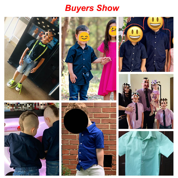 Custom Kids Boys Button Down Shirts White Wedding Party School Uniform Formal Shirt 100% Cotton Solid Boys Dress Shirts