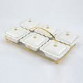 Hotel restaurant luxury marble ceramics serving dish food snack serving tray  with lid
