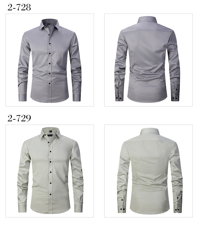 Men solid Shirts  S-8XL  New Mens Dress Shirts Long Sleeve Slim Casual Black White Social Male Clothes