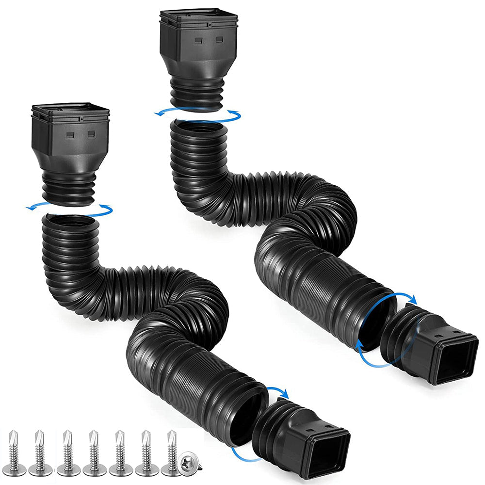 rain pipe Gutter guard rainwater gutters Flexible downspout extender Extension extensions for house plastic roof drain 2-pack