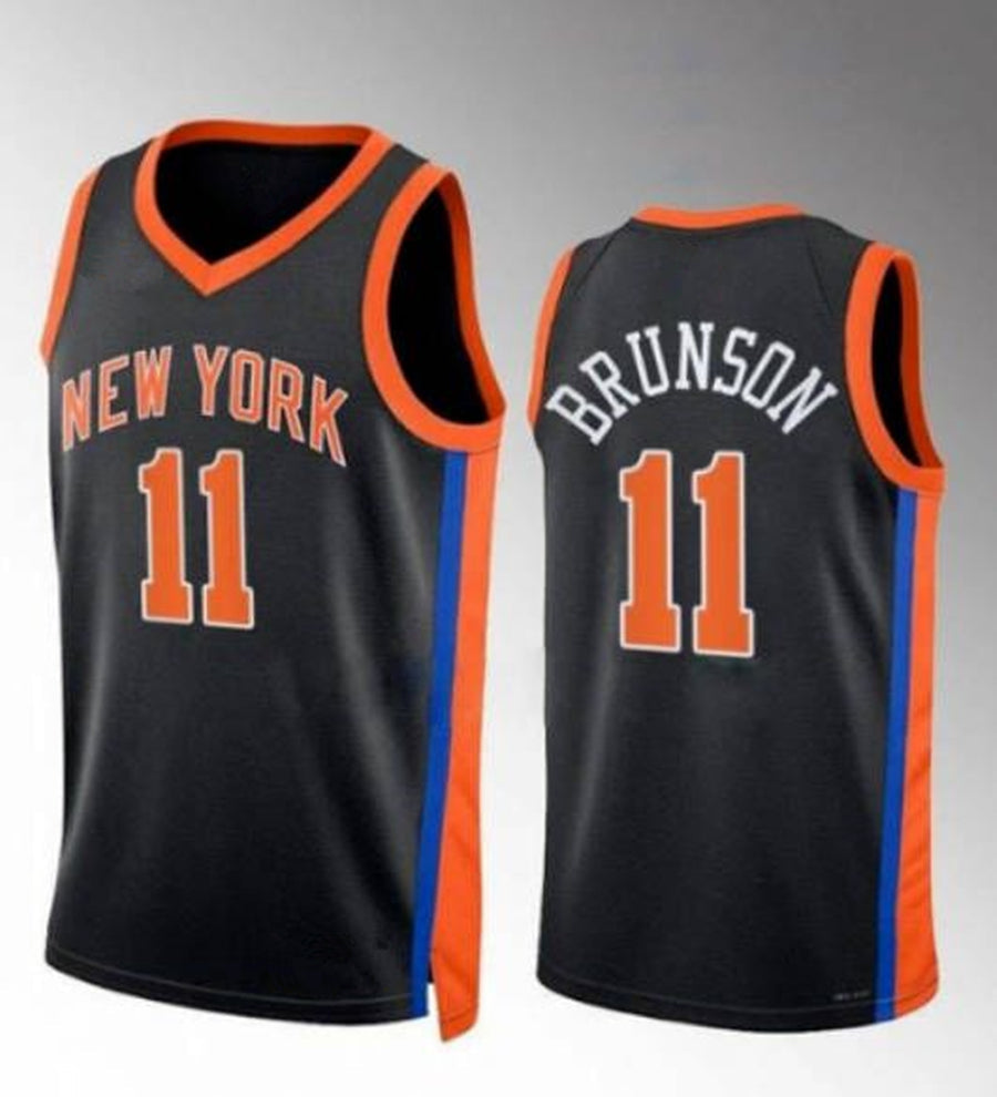 2023 Jalen Brunson New York 11 Knick Basketball Jerseys Stitched American Basketball Sport Jersey Running Shirts Top BLue Black