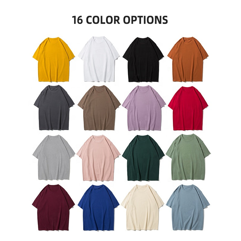 HIC High Quality Heavyweight 280gsm 100% Cotton Oversized Printed Embroidered Plain Tee plus size men's custom t shirt