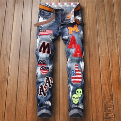 Best Quality Fashion Denim Garment Vintage Painted Jeans Custom Slim Denim Jeans Mens