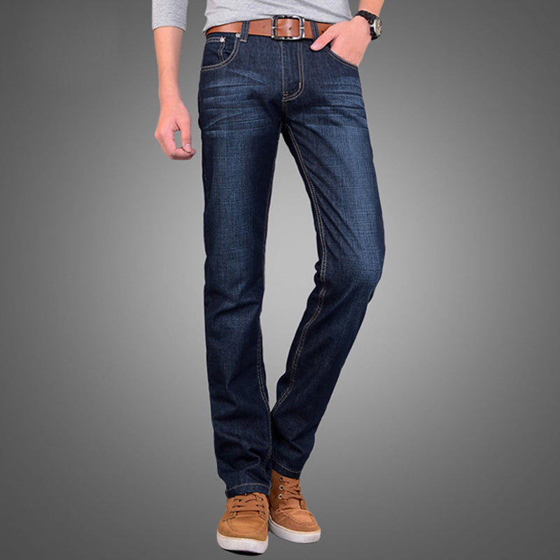 Wholesale large size fashion loose stretch men straight jeans 2023 new design trend high waist business casual long pants