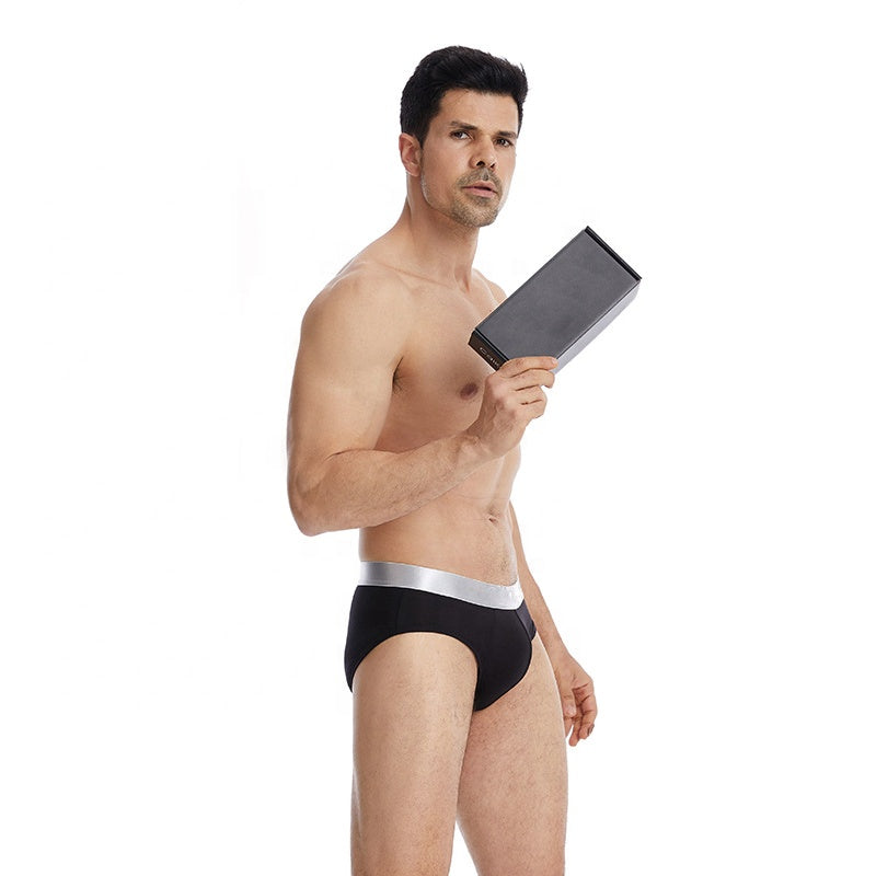 Customized men's briefs elastic polyester milk silk sexy men's briefs low waist large underwear