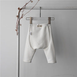 Spring Autumn Solid Color Cotton Child Baby Kids Unisex Sports Long Trousers Pants For Baby Boys Girls