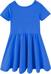 Toddler Girl Buttery Soft Bamboo Short Sleeve Kids Dresses Twirl Dress