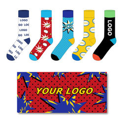 Custom Logo Men'S Womens Funny Designer Cotton Crew Socks Box Packaging Fashion School Colorful Sport Dress Happy Socks Box Gift
