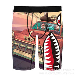 Oem Factory Quick Dry Long Boxers For Man Fashion Beach Swimsuits Full Printed Men Underwear