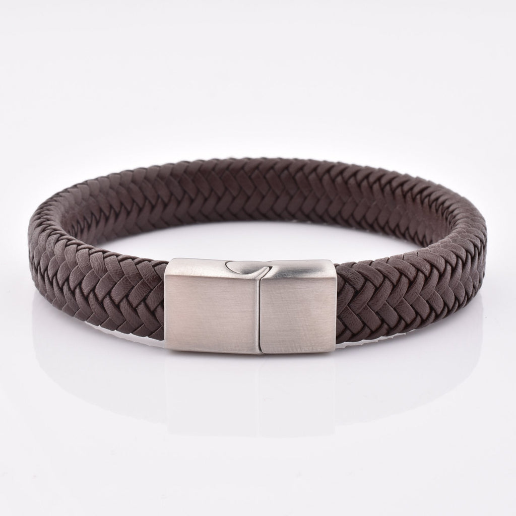 wholesale luxury mens magnetic clasp men jewelry bracelet real leather bracelet 1