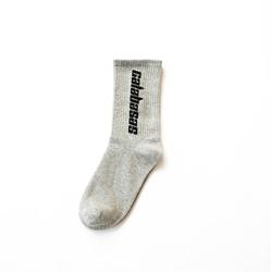 KANGYI custom fashion logo socks ribbed terry cotton sport socks with fashion box