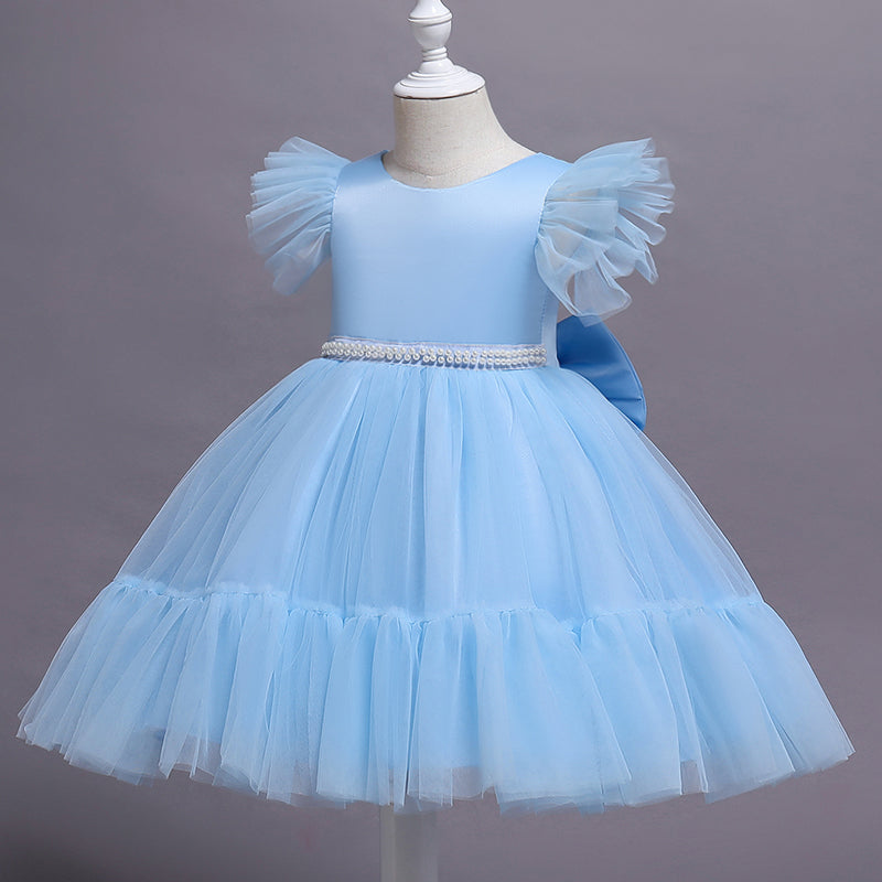 free sample 2022 hot selling robe fille 3 colors tulle girl birthday party dress 2 8 years kids dresses for girls