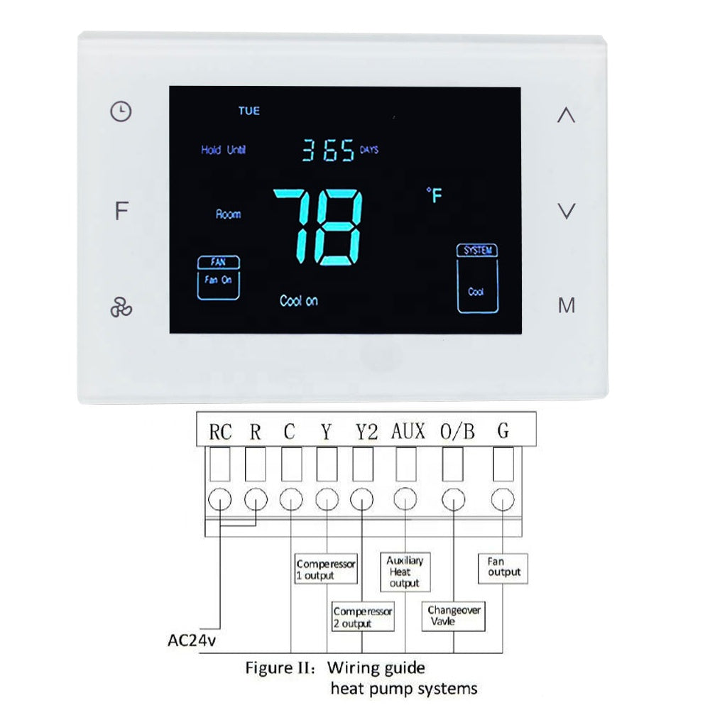 HVAC central air conditioner multi stage Smart thermostat LCD AC digital temperature control thermostat