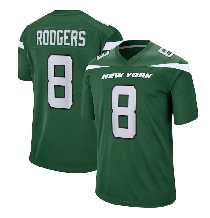 New Player Wholesale Cheap Stitched American Football Jersey New York 8 Aaron Rodgers