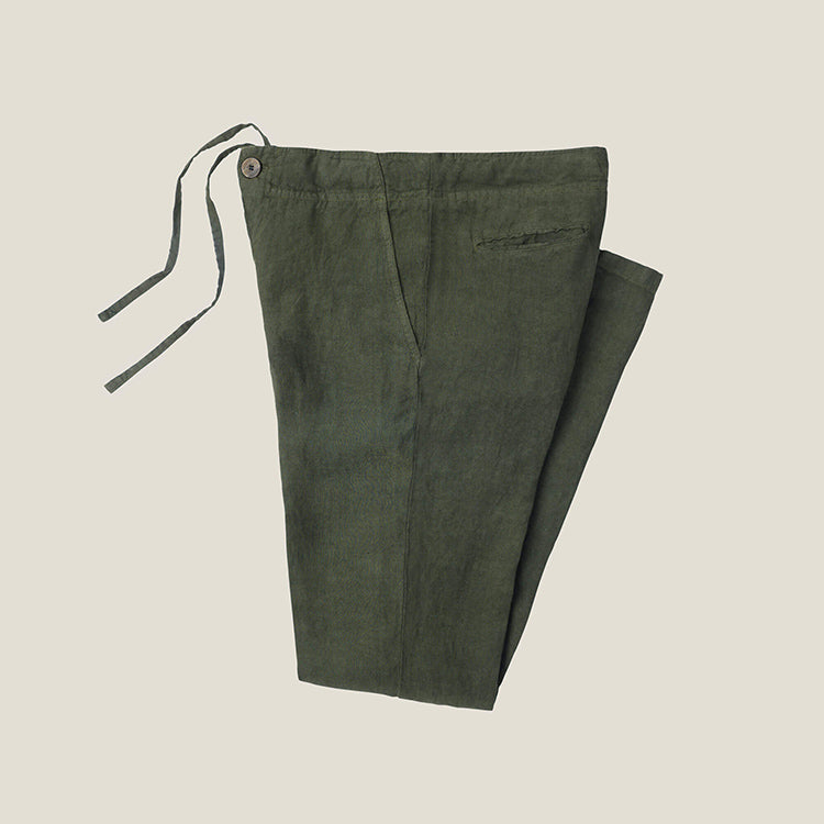 2023 Fashion Summer Blank Simple Straight Men Long Pants High Quality Custom White Linen Casual Trousers For Men