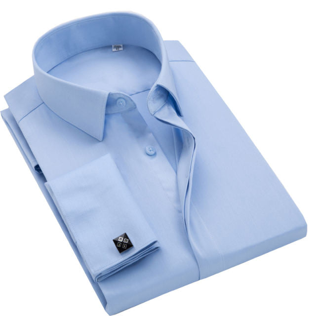 New TC 35% Cotton/ 65% Polyester French Cuff Men's Dress Shirt Warriors Shirts For Men