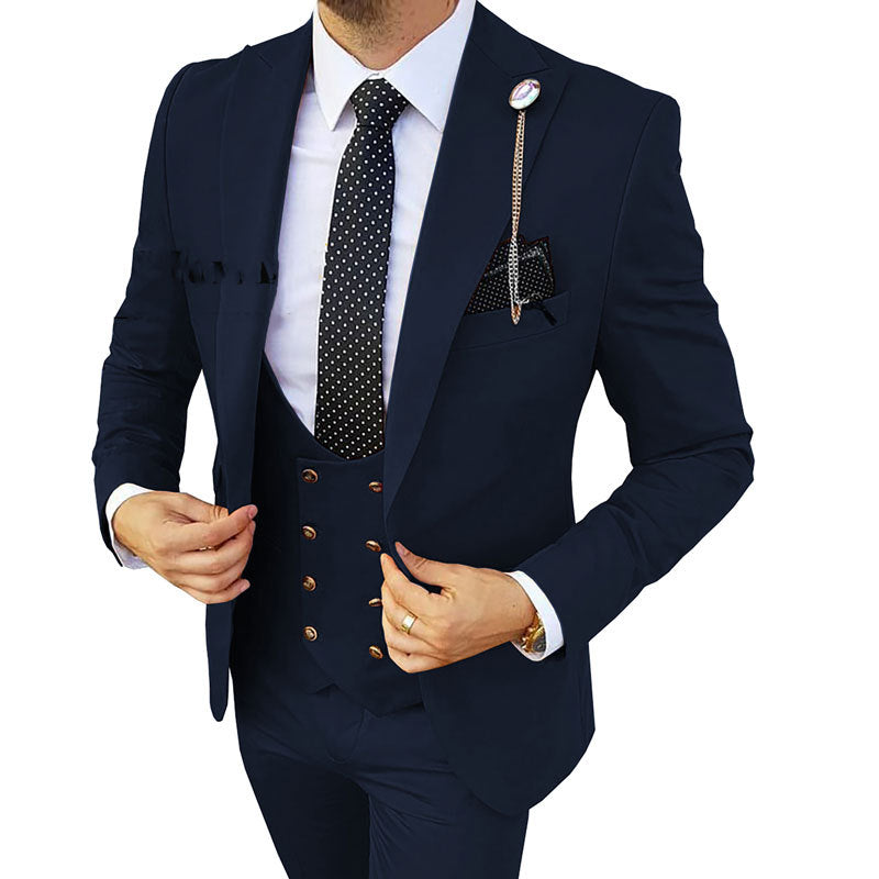 2023 OEM Trajes De Hombre Slim Fit Groom Wedding Business Tuxedo Suit Formal Gentleman 3 Pieces Blazer Designs For Set Men Suits