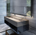 Conrazzo rectangle countertop sinks big without hole concrete sandstone bathroom stone wash basin
