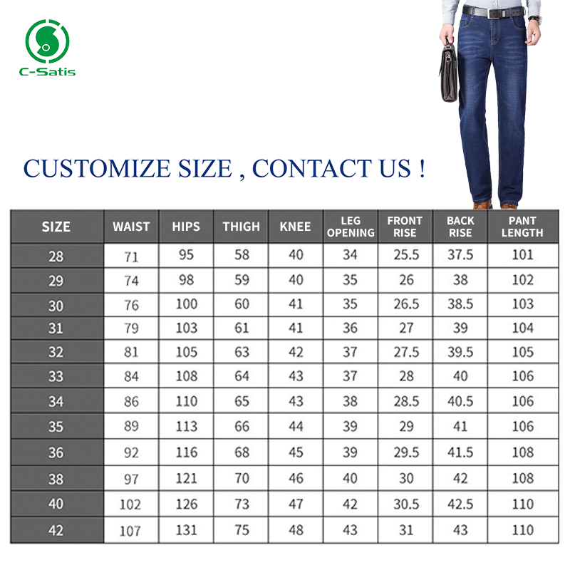 Custom Men's Straight Jeans Casual Trousers Large Size Men's Denim Stretch Pants