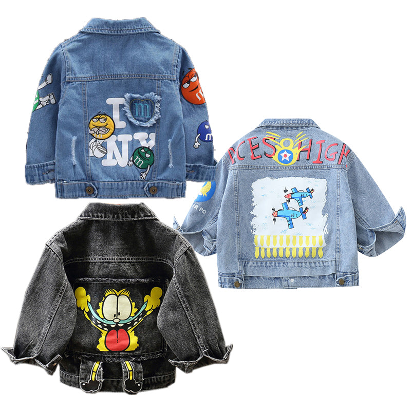 Hot-Sale Kids Cartoon Outerwear Coats Baby Boys Autumn Clothes Denim Kids Denim Jacket For Kids Spot In Bulk