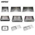 Luxury 304 kitchen sink undermount double bowl handmade square North America standard size stainless steel sink for kitchen