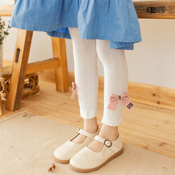 Autumn Korean New Fancy Bow Cute Children Pants Comfortable Cotton Trendy Solid Color Kids Girls Leggings
