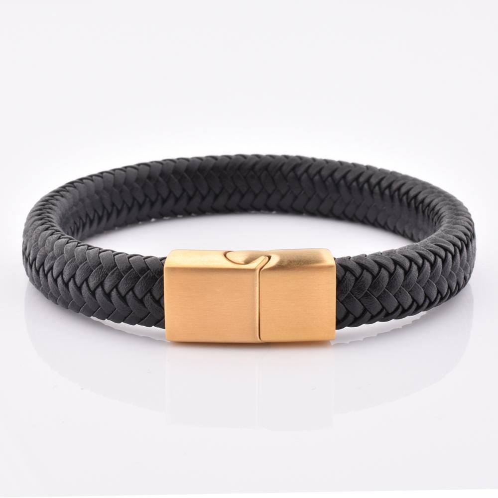 wholesale luxury mens magnetic clasp men jewelry bracelet real leather bracelet 1