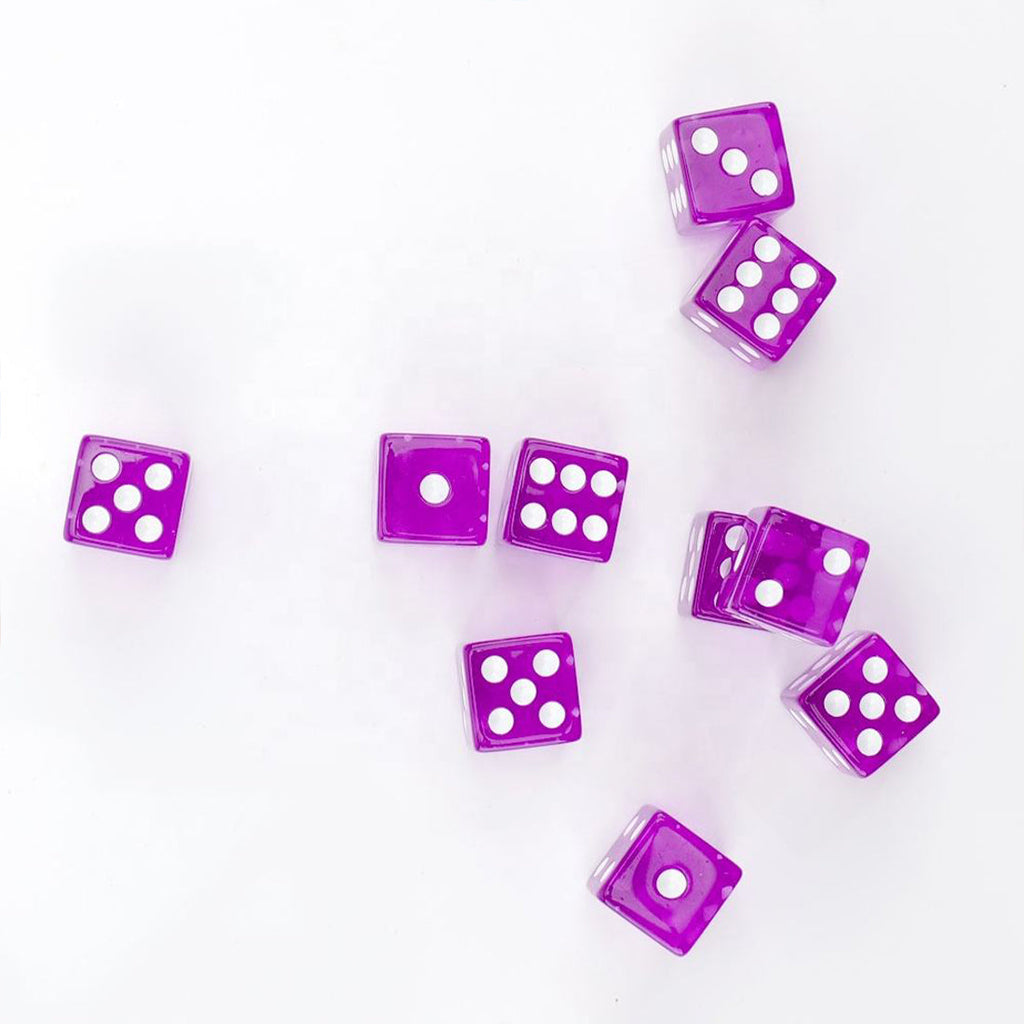 16mm Resin Dice Transparent Color Dice Set D6 Customized Acrylic Plastic Dice Game
