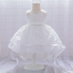 Hot Sale Kid Clothing Girl Princess Dress Kids Shoulder Lace Half Sleeve Ball Gown Flower Girls Dress Patterns