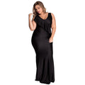 s146 women s plus size dresses black cascading ruffle reversible tank long bodycon maxi dress