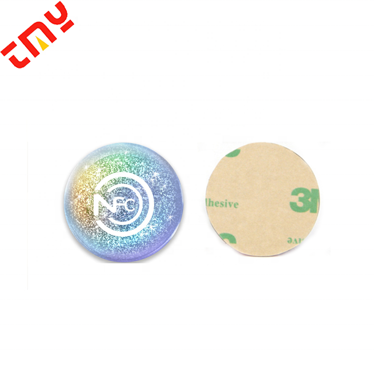 Programmable Social Media Mobile Phone Tag White Hologram Heat Resistant NFC Sticker