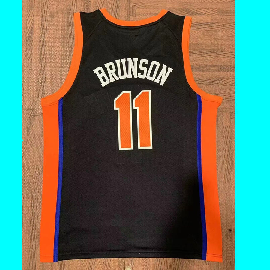 2023 Jalen Brunson New York 11 Knick Basketball Jerseys Stitched American Basketball Sport Jersey Running Shirts Top BLue Black