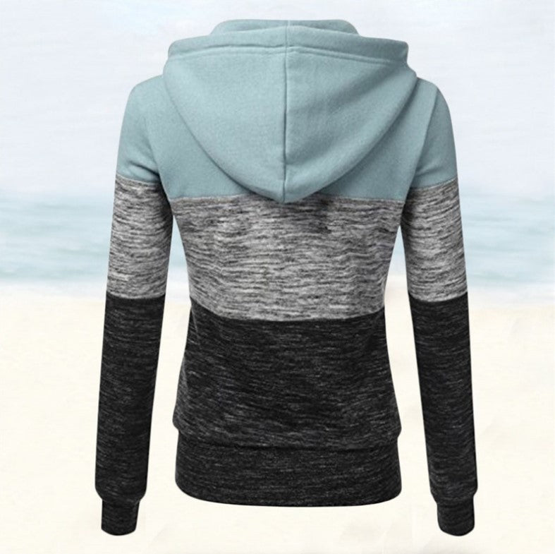 5xl plus size crop tops coat autumn women sweatshirts long sleeve contrast color patchwork pullover zip hoodies