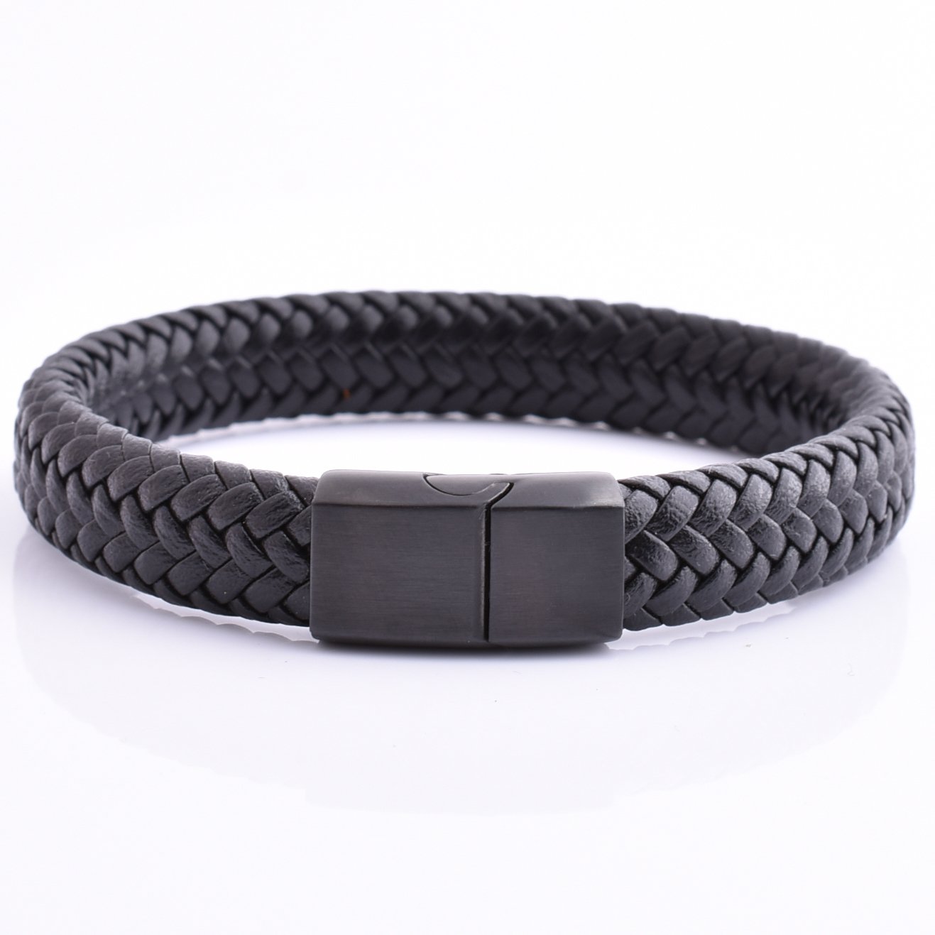 wholesale luxury mens magnetic clasp men jewelry bracelet real leather bracelet 1