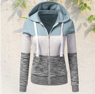 5xl plus size crop tops coat autumn women sweatshirts long sleeve contrast color patchwork pullover zip hoodies