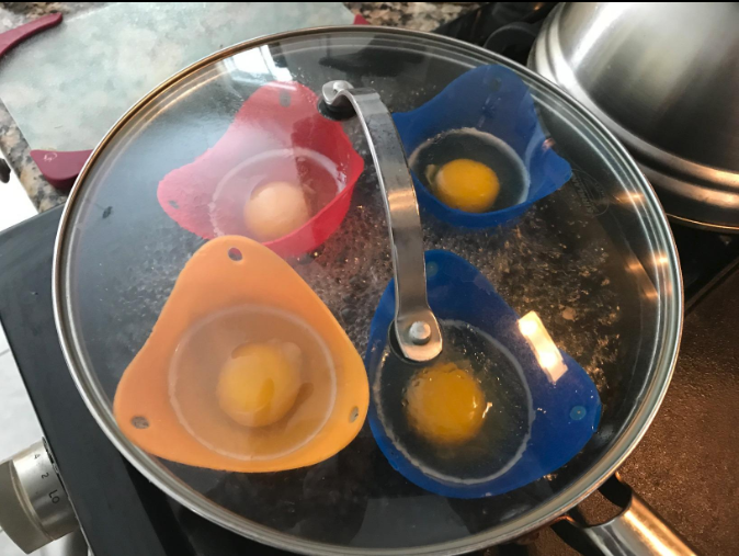 silicone egg poacher cups premium silicone poaching pods for stovetop or microwave basting egg cooker nonstick kitchen toys
