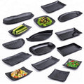 Melamine Tableware Rectangular Black Colored Slate Plate Restaurant Melamine Plates