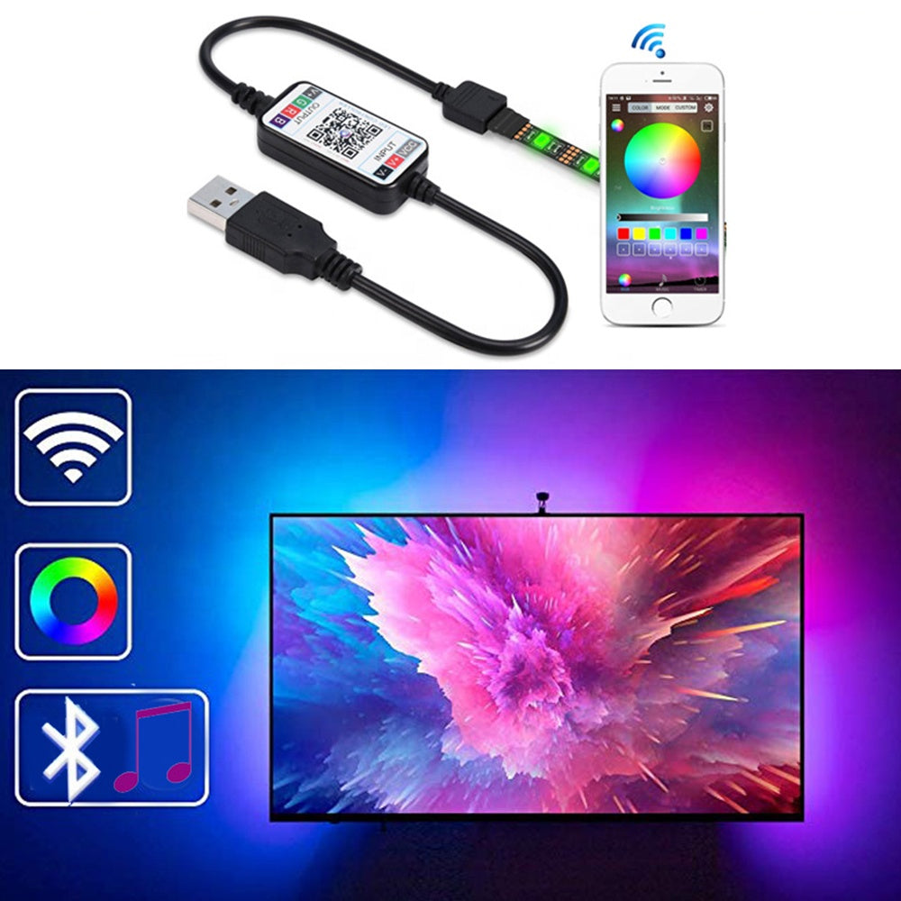 christmas decoration background 1m 3m 4m 5m app control 5050 rgb back lights 2m backlight 5v usb tv led strip