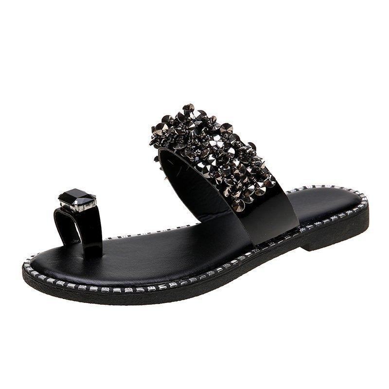 indian for women rivets luxury flip flops shoe for woman high quality 2021 chine hole salesse rhinestone italian women sandals