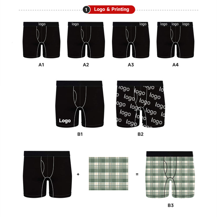 High Quality Breathable Custom Waistband Logo Solid Men'S Boxer Underwear Nylon Modal Bamboo Cotton Mens Briefs Boxers For Men