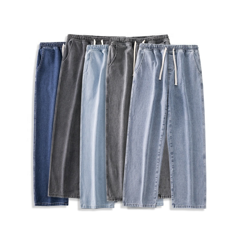 Dropship Wholesale Streetwear Mens Denim Jeans Loose Fit Jeans Straight Baggy Jeans