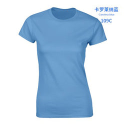 76000L women's t-shirts 180g  Round Neck Short Sleeve custom logo t shirt