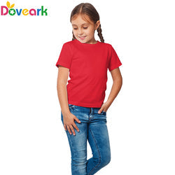 Custom Logo T-shirt Boy 100% Premium Cotton T-shirts Plain Tshirts Blank Baby Girl Kids Short Sleeve t shirt Boy Kids Tee