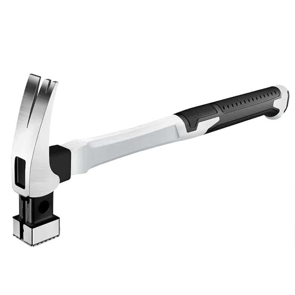 White Plastic Coated Fiber Handle Pitted Surface Suction Hammer From Nail Hammer Square Head 0.5 Wooden Claw Hammer